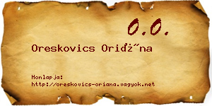 Oreskovics Oriána névjegykártya